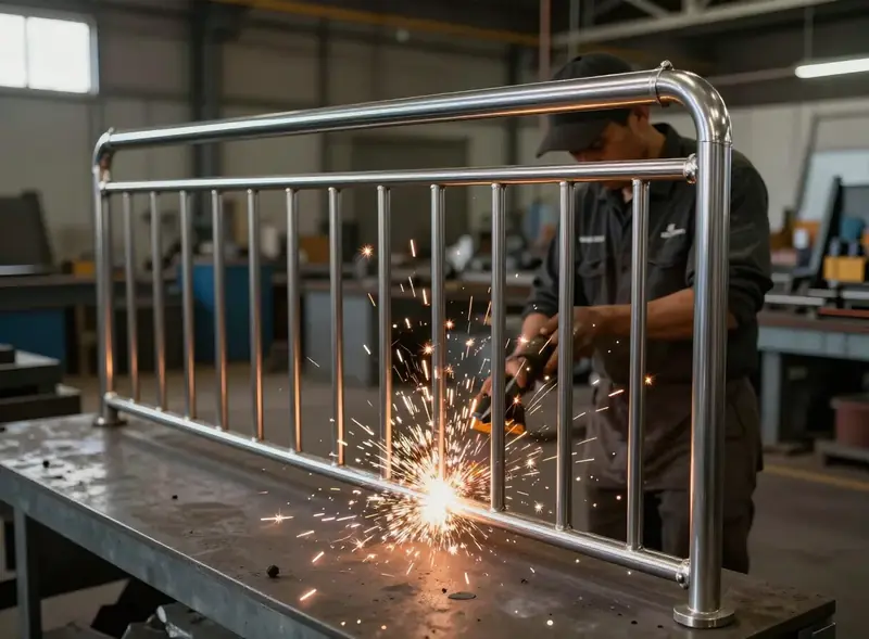 Monarca crafts a custom metal gate in the workshop